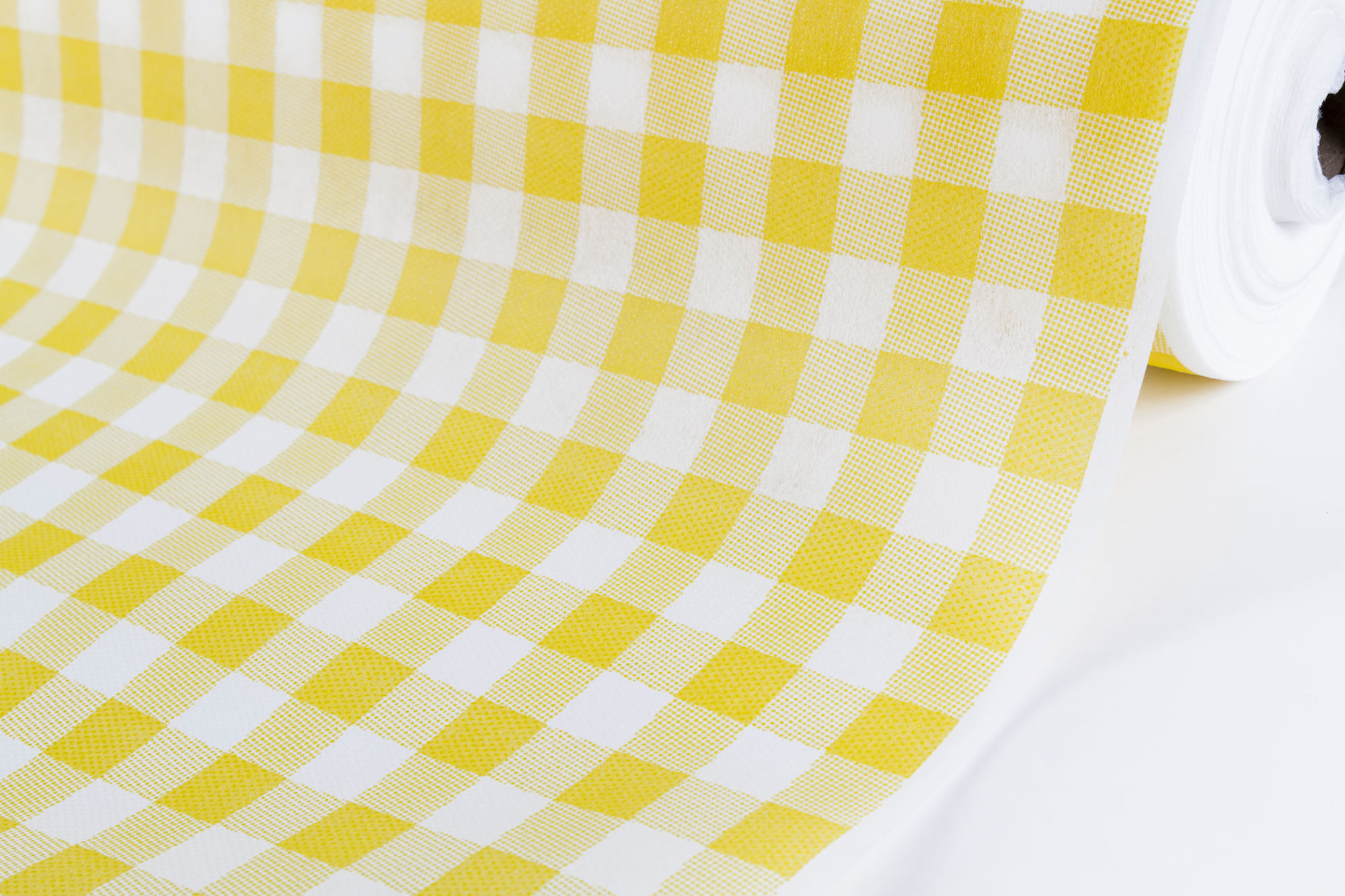 Tecido Tnt Xadrez Amarelo/Branco