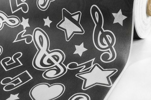 Tecido Tnt Musical Preto