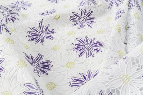 Toalha De Mesa Rendada Margaridas Roxo
