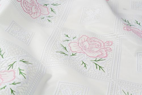 Toalha De Mesa Rendada Quadro Rosa