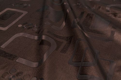 Toalha De Mesa Metalizada Marrom Mod6135D