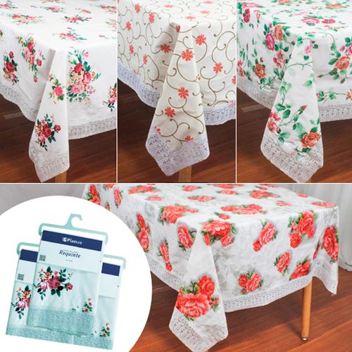 Toalha De Mesa Requinte Borda Em Renda Estampas Sortidas