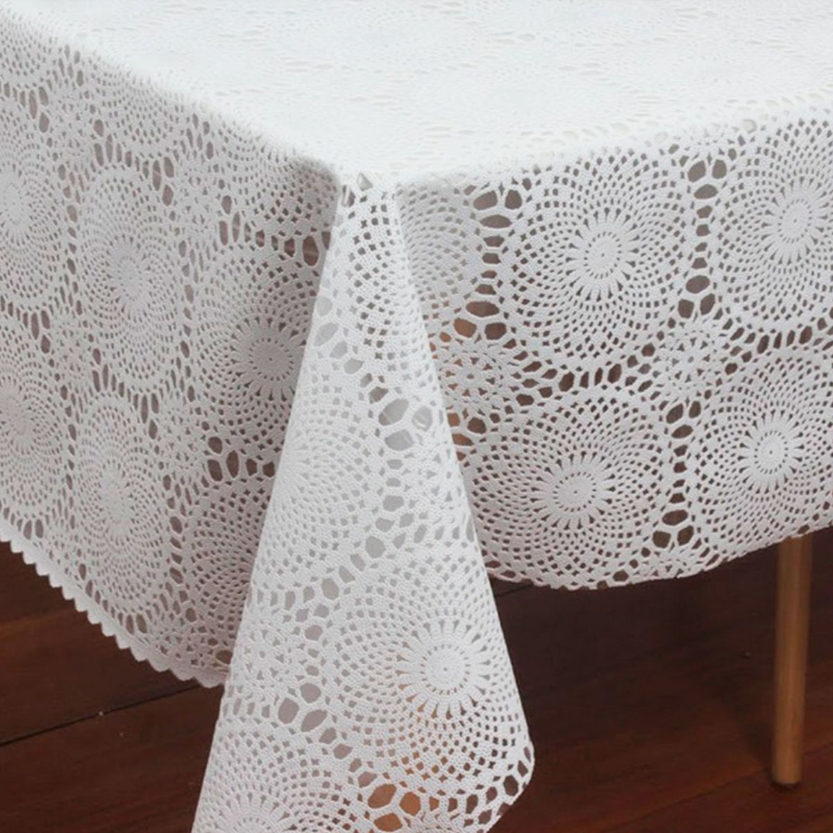 Toalha De Mesa Rendada Branca Mod428