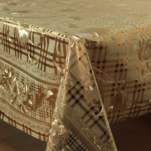 Toalha De Mesa Metalizada Bronze Mod8074K