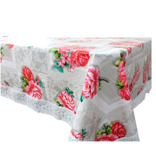 Toalha De Mesa Com Renda Buque De Rosas