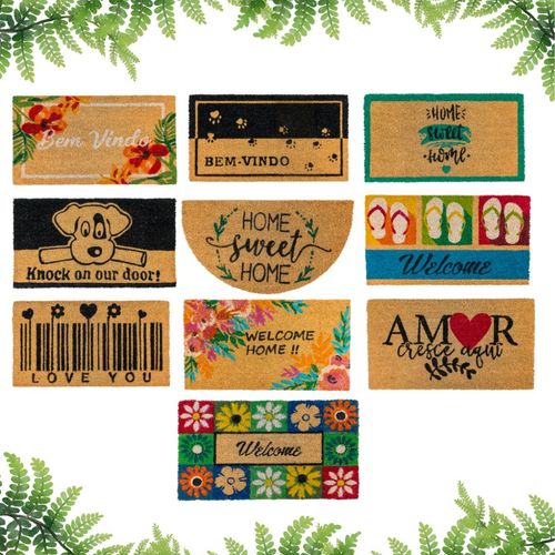 Tapete De Fibra De Coco Estampado