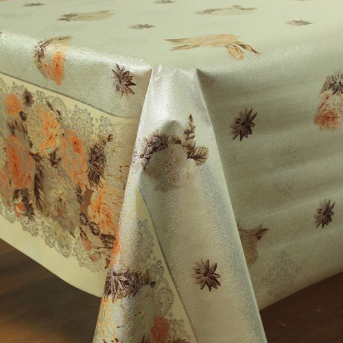 Toalha De Mesa Metalizada Fina Flor