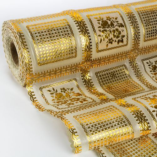 Trilho De Mesa Metalizado Dourado Mod420A