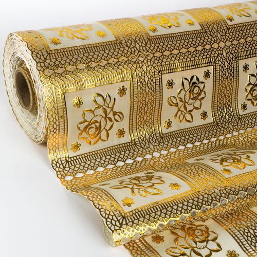 Trilho De Mesa Metalizado Dourado Mod402