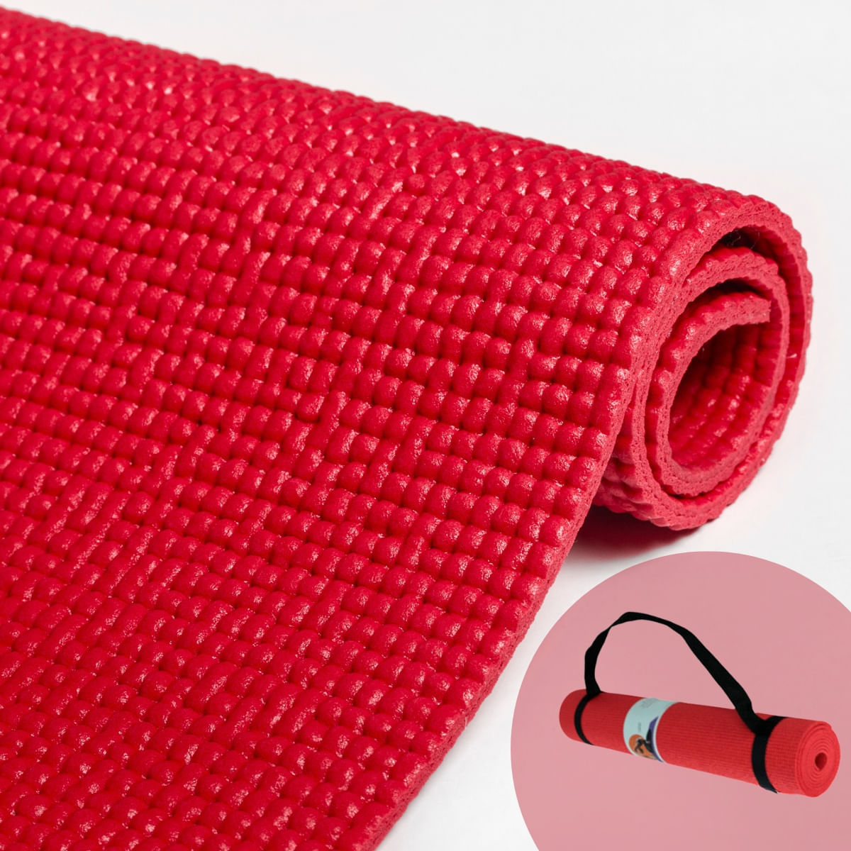 Tapete Yoga Com Alca Vermelho 1.66mX61cm