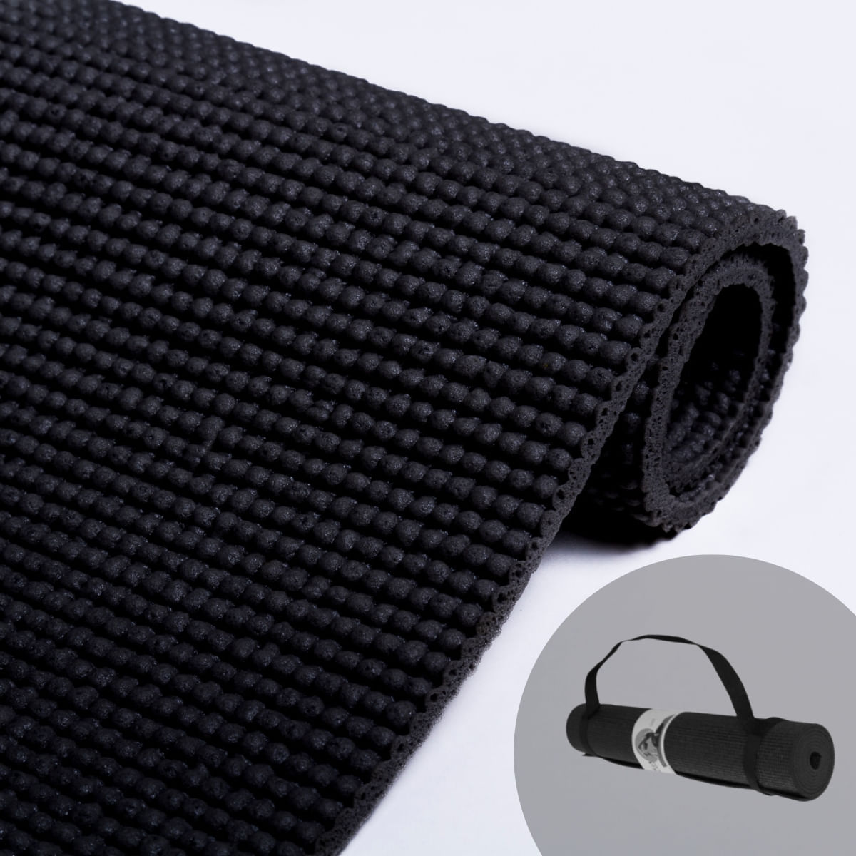 Tapete Yoga Com Alca Preto 1.85mX61cm