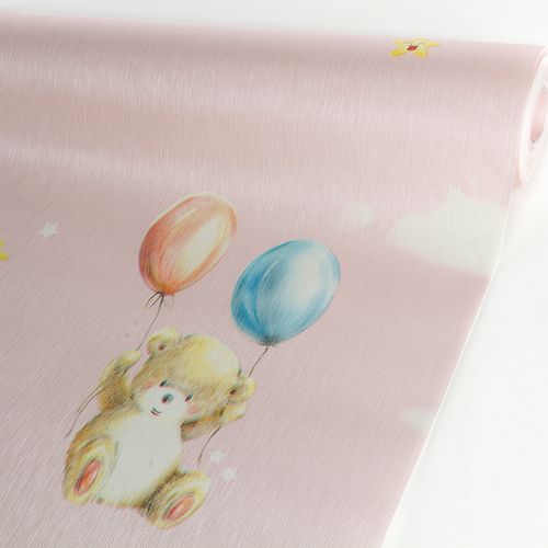 Papel De Parede Vinilico Ursinho Baloeiro