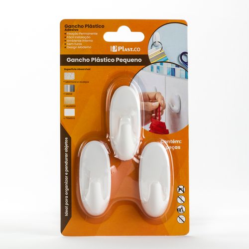 Gancho De Parede Plastico Pequeno