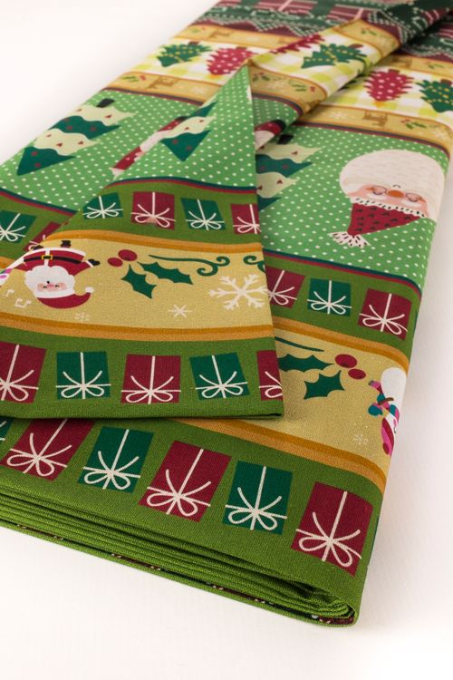 Tricoline Fio40 Ho Ho Ho Barrado