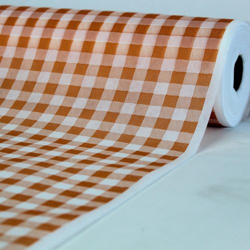 Tecido Tnt Xadrez Laranja/Branco