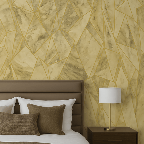 Papel De Parede Vinilico Marmorizado Bege
