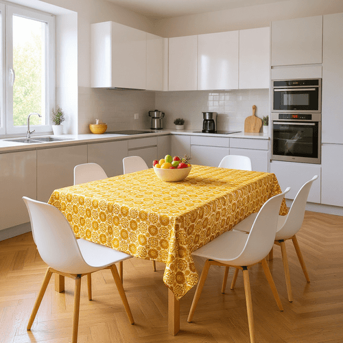 Toalha De Mesa Rendada Dourada Mod413