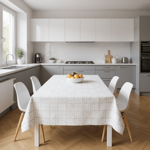 Toalha De Mesa Rendada Branca Mod484