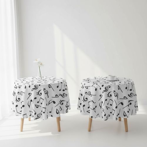 Tecido Tnt Musical Branco Preto