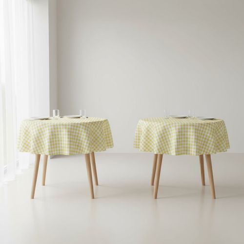 Tecido Tnt Xadrez Amarelo/Branco