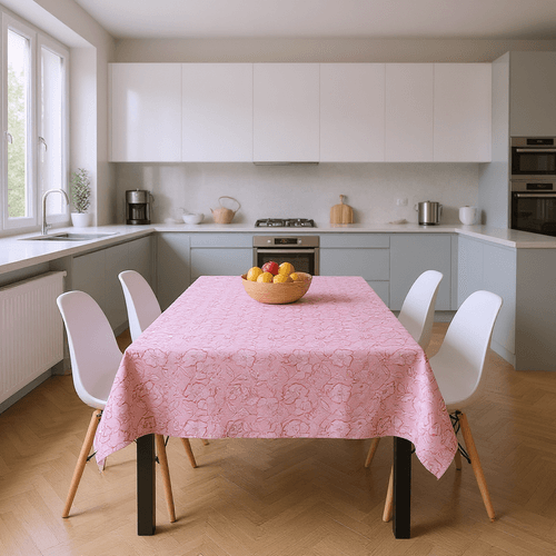 Toalha De Mesa Termica Flora Perolizada Rose