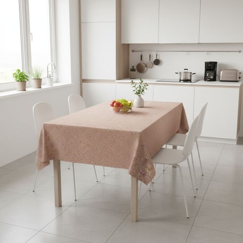 Toalha De Mesa Termica Flora Perolizada Ouro