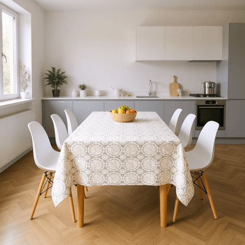 Toalha De Mesa Rendada Bege Mod017-1