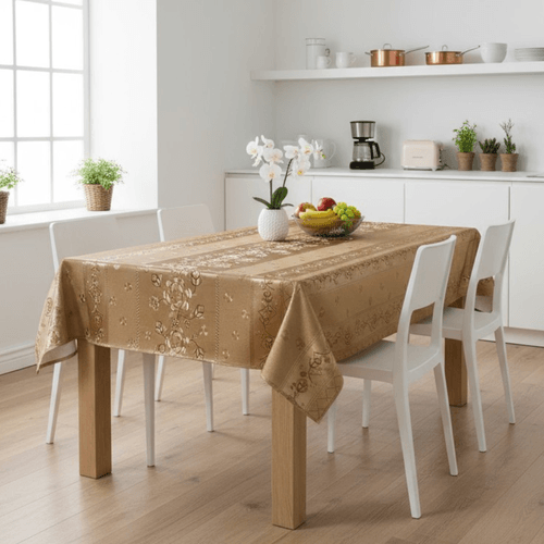 Toalha De Mesa Metalizada Bronze Mod8051c