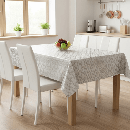 Toalha De Mesa Rendada Prata Mod006