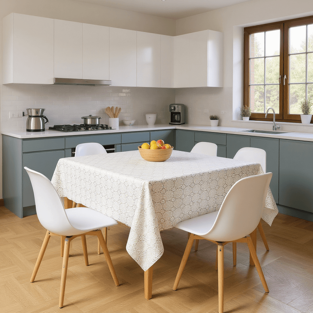 Toalha De Mesa Rendada Bege Mod035-1