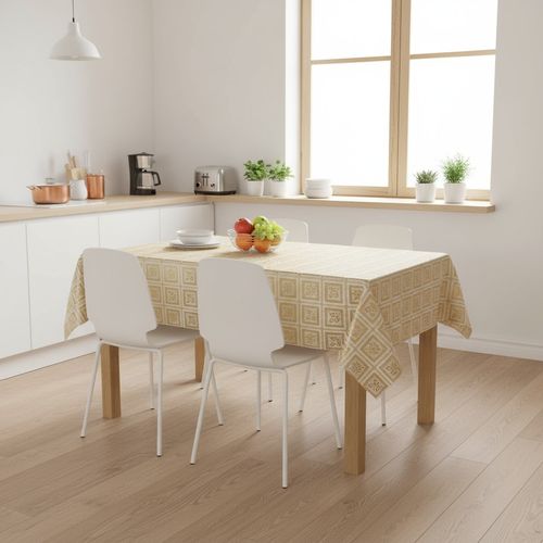 Toalha De Mesa Rendada Dourada Mod002