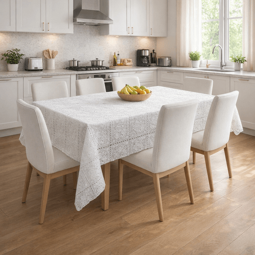 Toalha De Mesa Rendada Branca Mod445